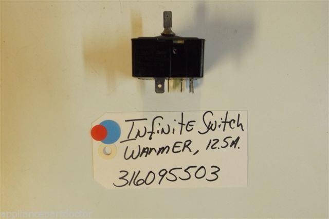 KENMORE Stove 316095503 Infinite switch warmer 12.5 a USED PART KENMORE Stove 316095503 Infinite switch warmer 12.5 a USED PART